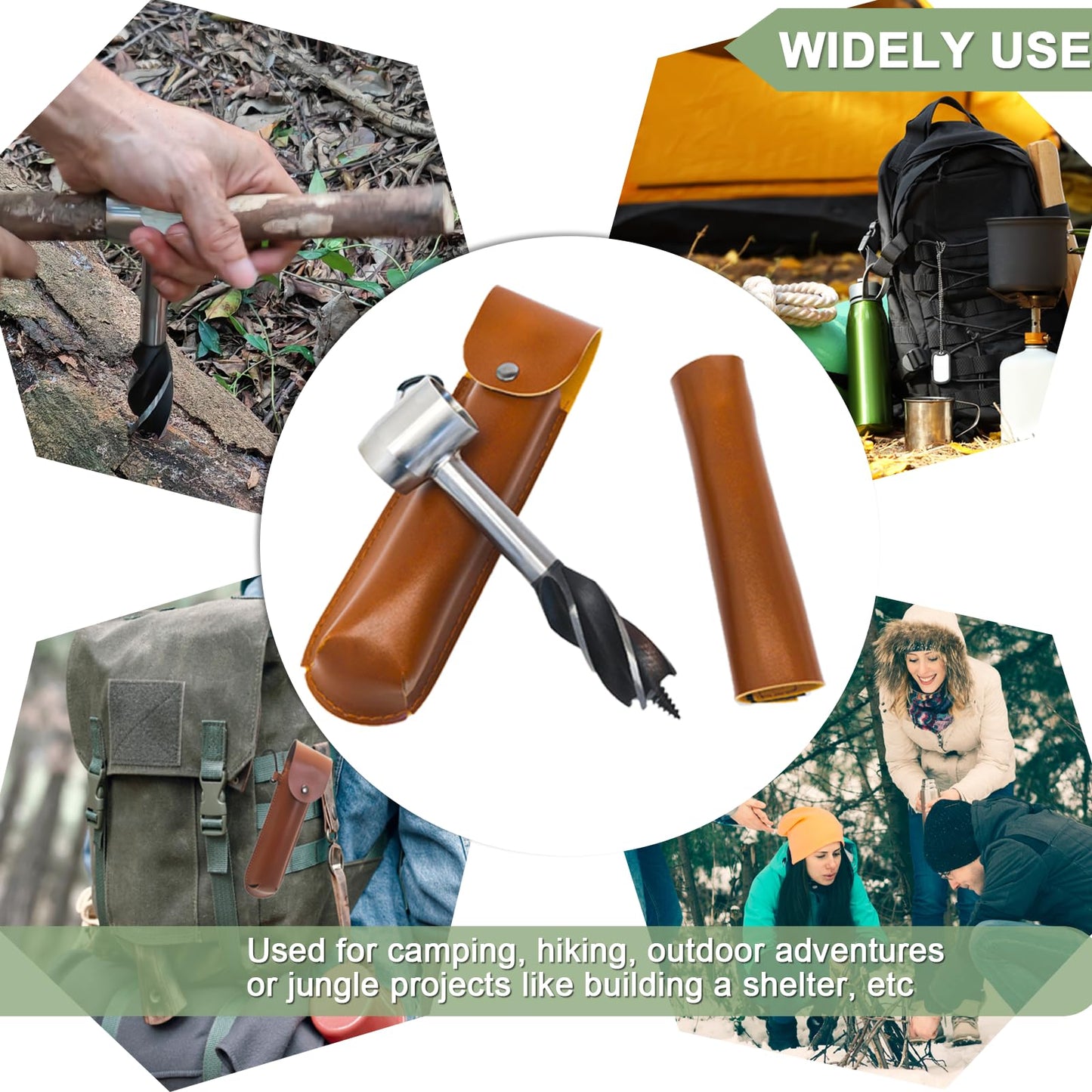 Manual hand drill bushcraft, wood drill outdoor hand wrench Scotch eye auger. Manual bushcraft hand drill, hand drill outdoor bushcraft set for camping, bushcraft survival.
