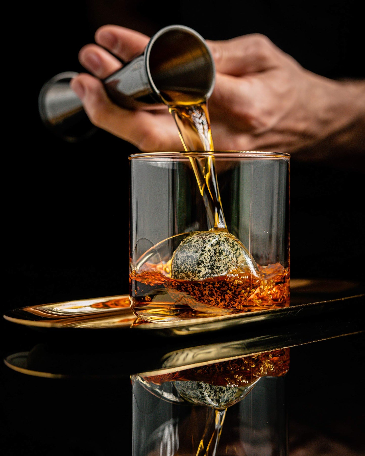Whiskey Stones Gift Set- 6 Handcrafted Premium Granite Stones- Presentation & Storage Tray Made of Hardwood R.O.C.K.S.