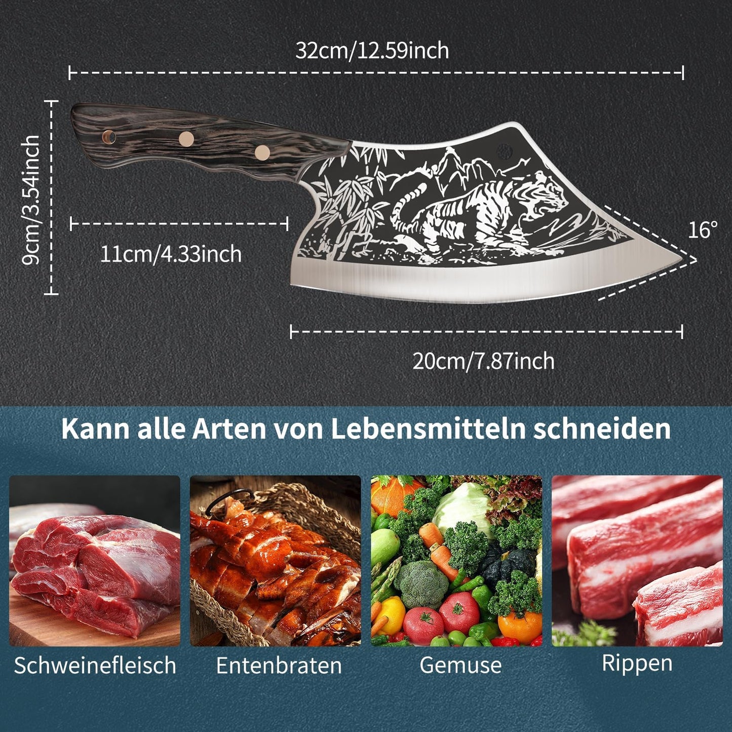iPatio Japanese knife kitchen knife professional knife, Original Japanese chef's knife in damascus steel, cleaver boning knife with leather sheath, kitchen knife outdoor knife for kitchen camping BBQ.