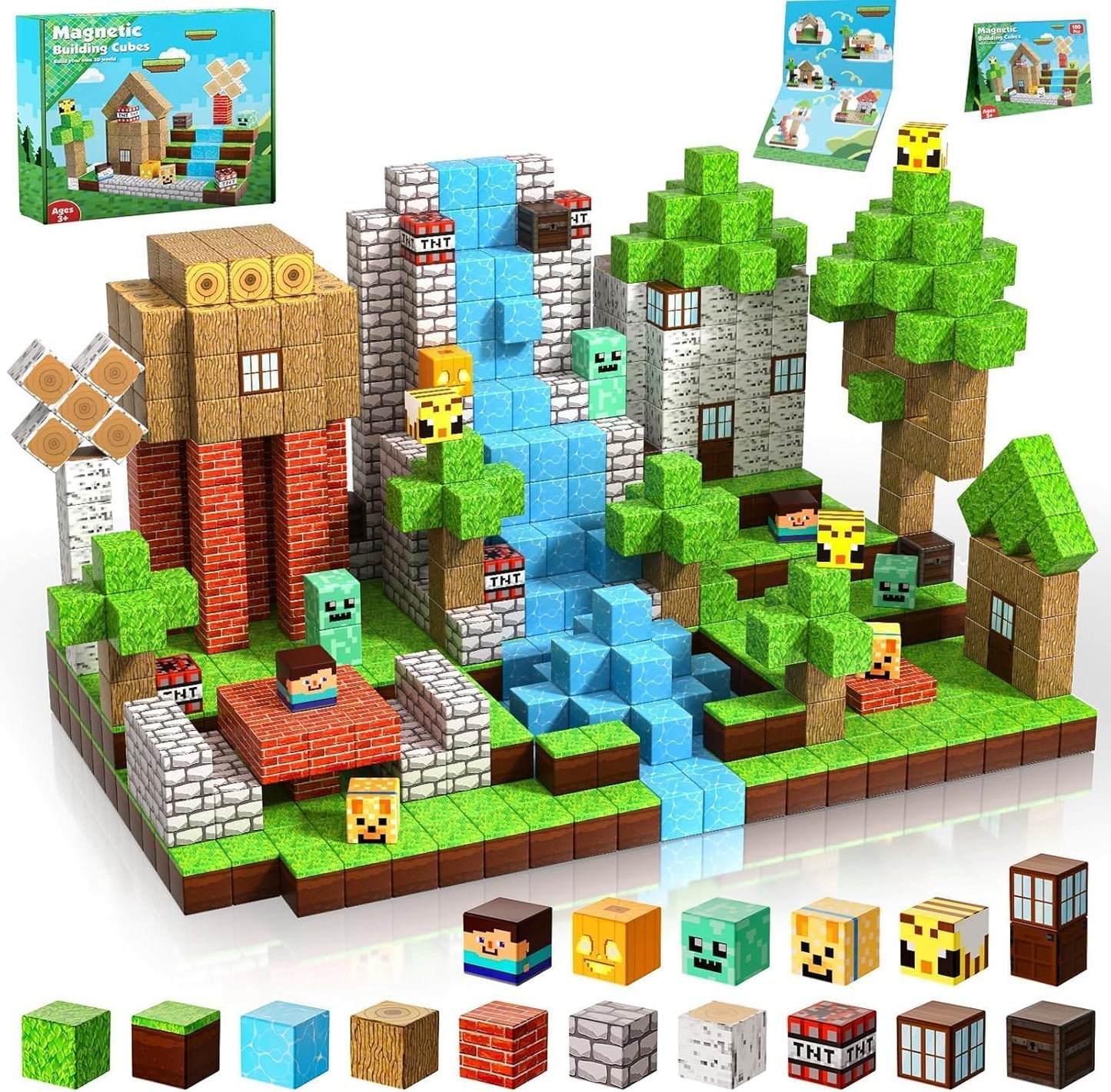 ToyUnited Magnetic Building Blocks, stackable magnetic forest set, STEM Montessori, sensory toy for kids, boys, girls, ages 3-10.