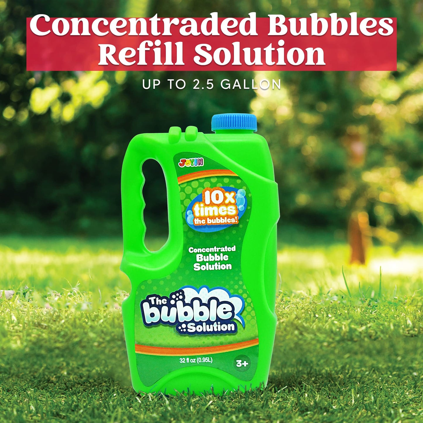 JOYIN 32 oz concentrated bubble solution (green) for kids, bubble liquid for boys and girls summer outdoor play, bubble blowing toys and prizes for the classroom