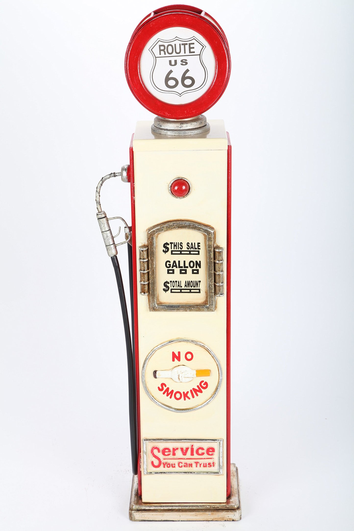 Point-Home - CD cabinet in retro style, shaped like a gas pump, with lighting.