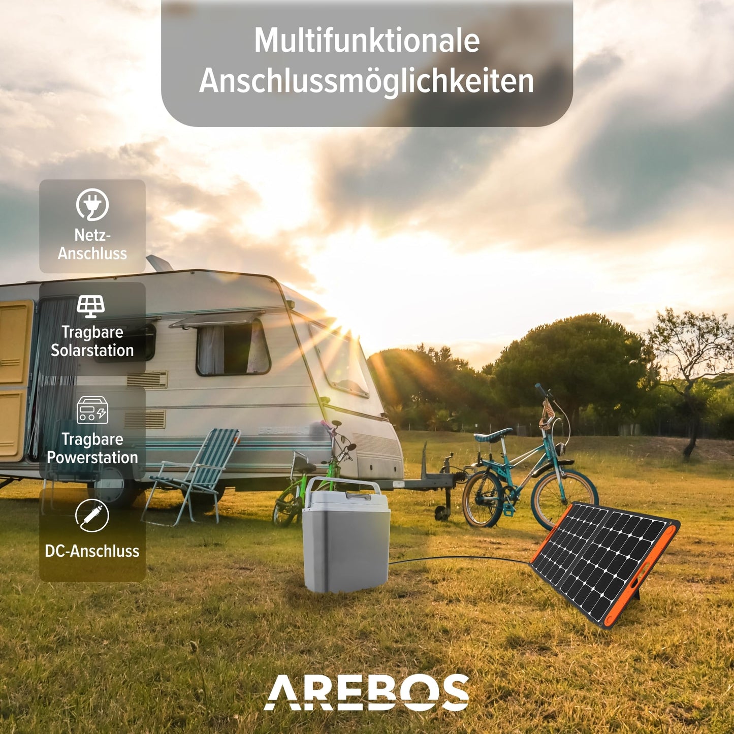 Arebos thermoelectric cool box 20 L with ECO mode | Electric cool and warm box | 12/230 V for car and socket | Mini fridge anthracite