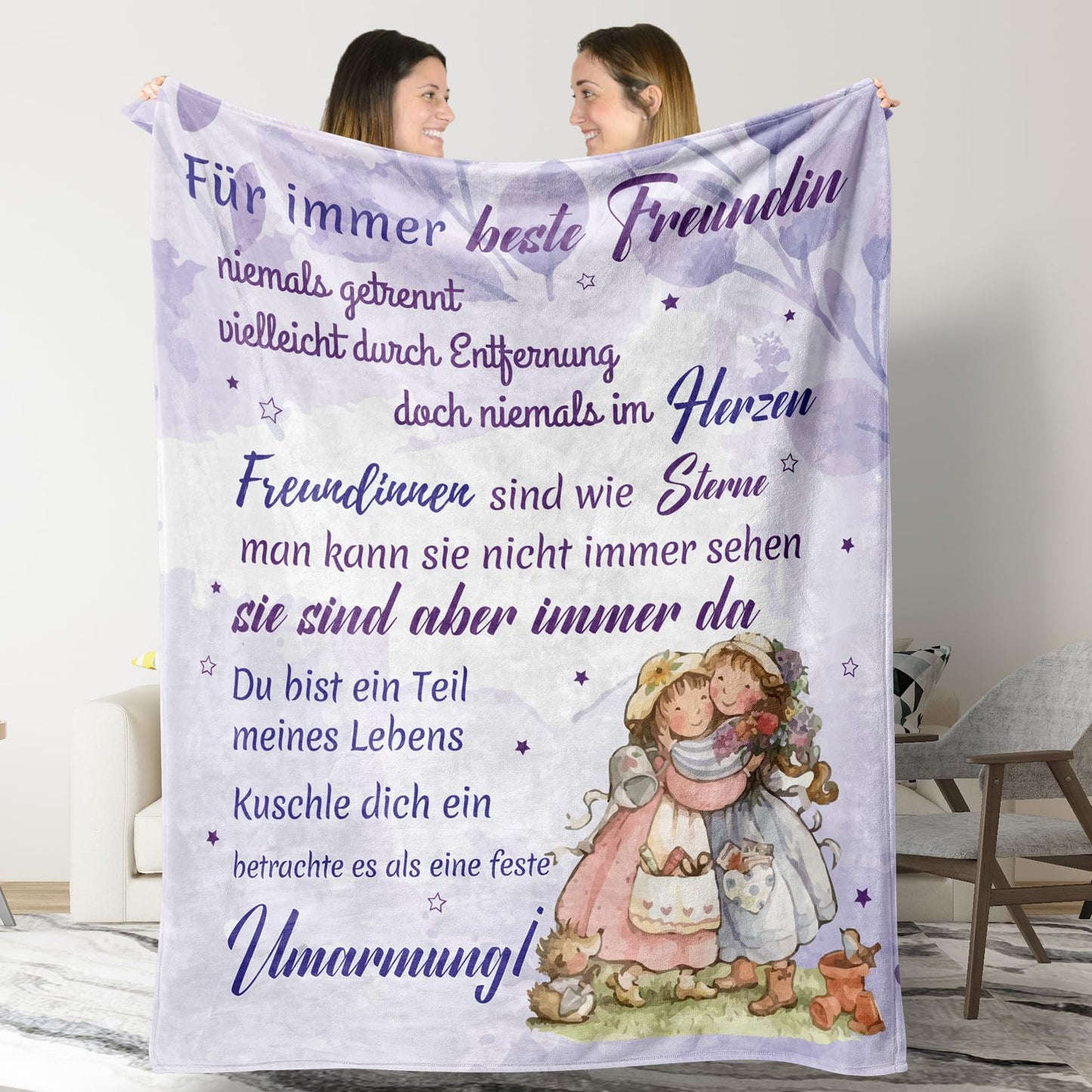 KAAYEE Gifts for Best Friend, Cozy Blanket, Fluffy Blanket Gifts for Girlfriend, Christmas Birthday Gift for Girlfriends, Women's Blanket 130x150cm (Girlfriend)