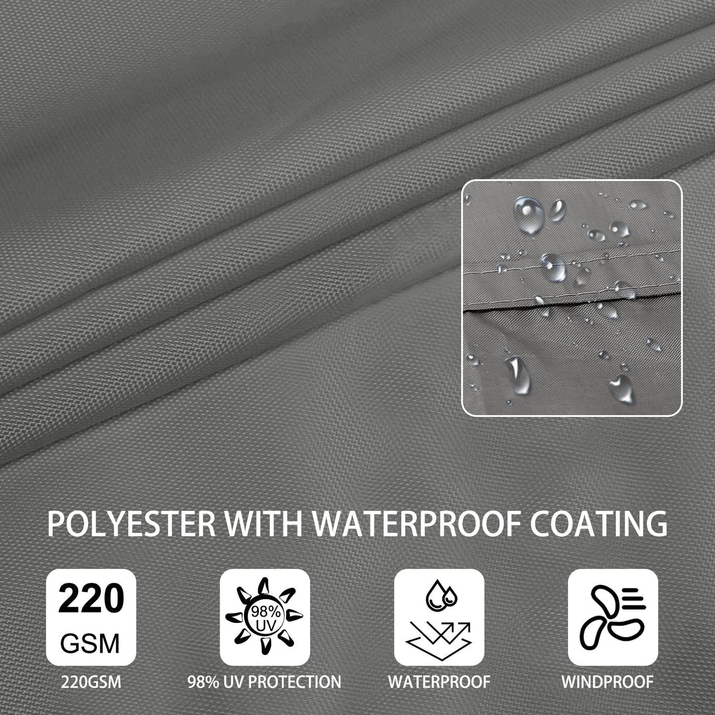 Ankuka Sun Shade Sail Waterproof 3x5m Gray Rectangular Sun Shade Sail with Ropes Sun Shade Sail for Balcony 98% UV Protection Suitable for Garden, Patio, and Camping