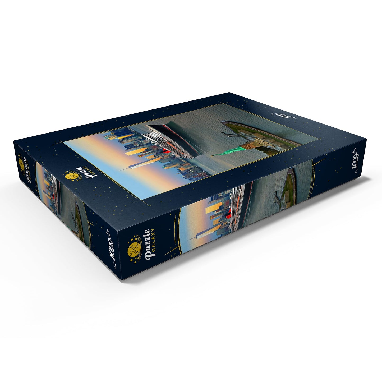 MyPuzzle Statue of Liberty, featuring Queen Mary 2 and One World Trade Center, Manhattan, New York, USA - Premium 1000 piece puzzle - MyPuzzle Special Collection by Puzzle Galaxy