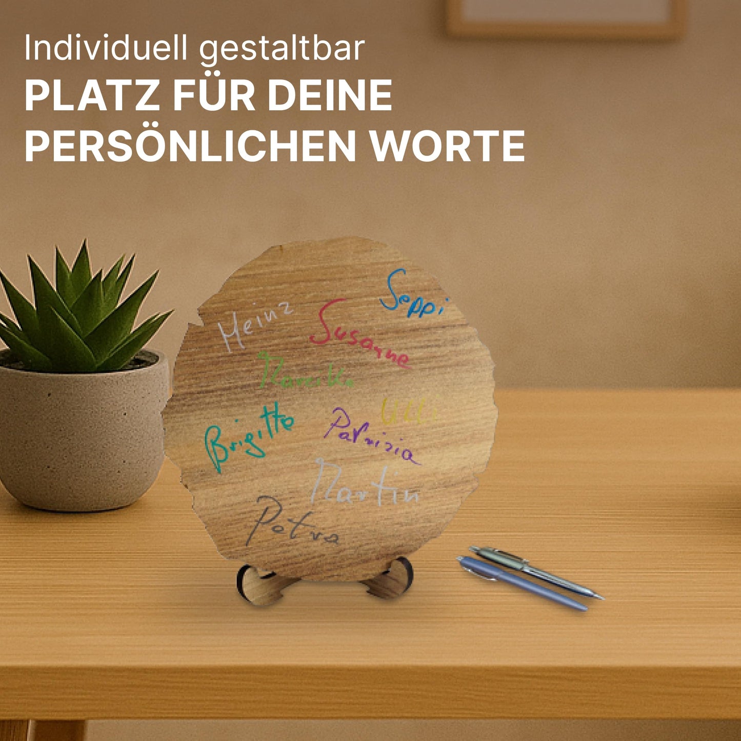 DARO Design - Wooden slice with engraving for 15th anniversary - Wooden gift for company anniversary - Service anniversary wood gifts with engraving - Thickness 6mm, diameter 20cm.