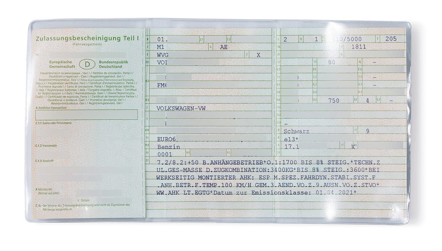 HERMA 5044 transparent ID card holder for 3 cards, 25 pieces, triple card holder for protection of vehicle registration certificates & EU driver's licenses, plastic card sleeves protective covers set, clear.