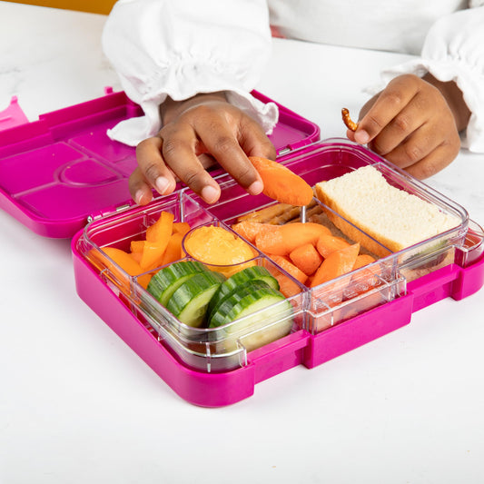 smack treat Junior lunch box for children with compartments | BPA free children's lunch box | Bento box for children | bread box | snack box | perfect for school, kindergarten & on the go (purple)