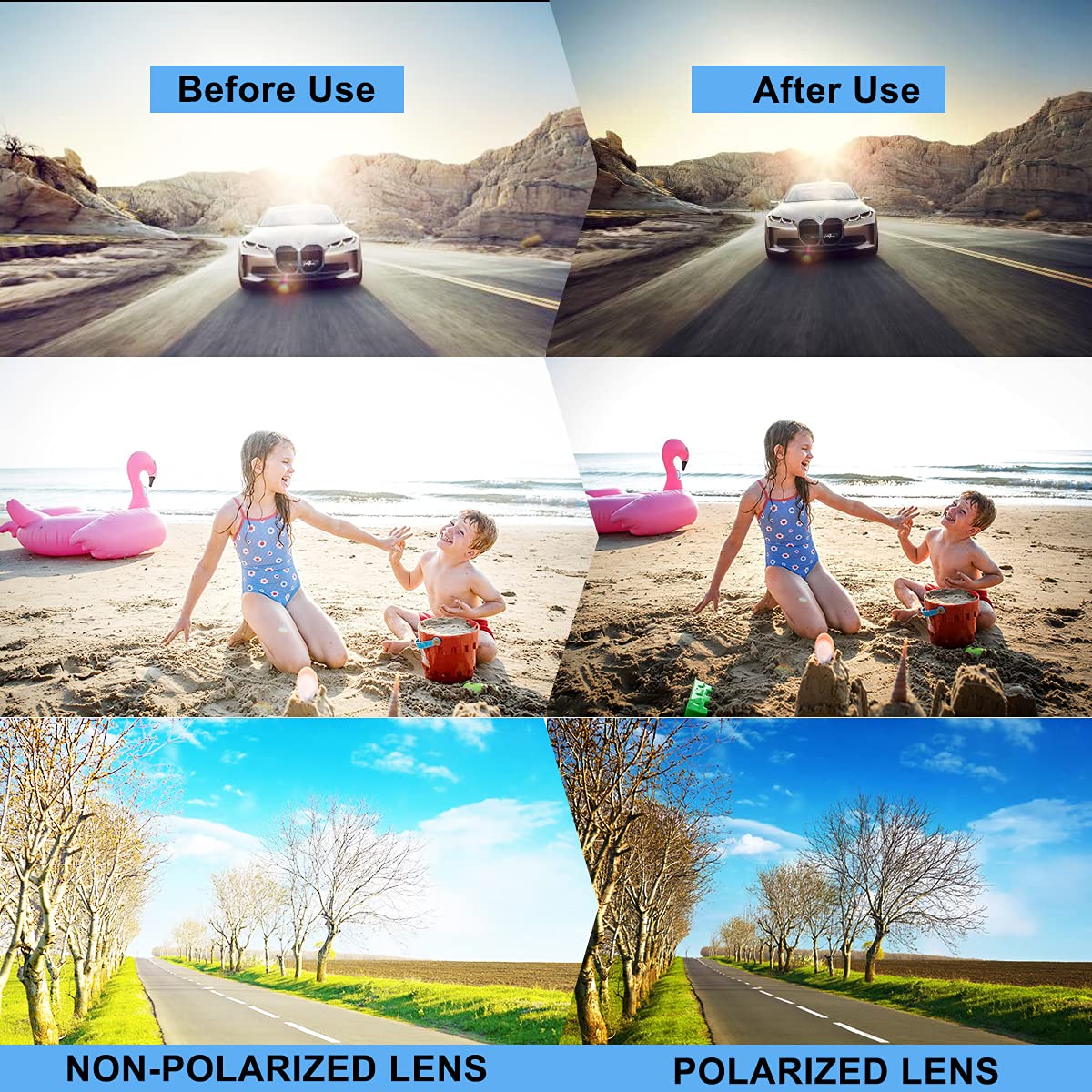 BONDDI cycling glasses, unbreakable TR 90 frame polarized sports sunglasses with UV400 protection for men and women, perfect for cycling, golf, baseball, running, and hiking.