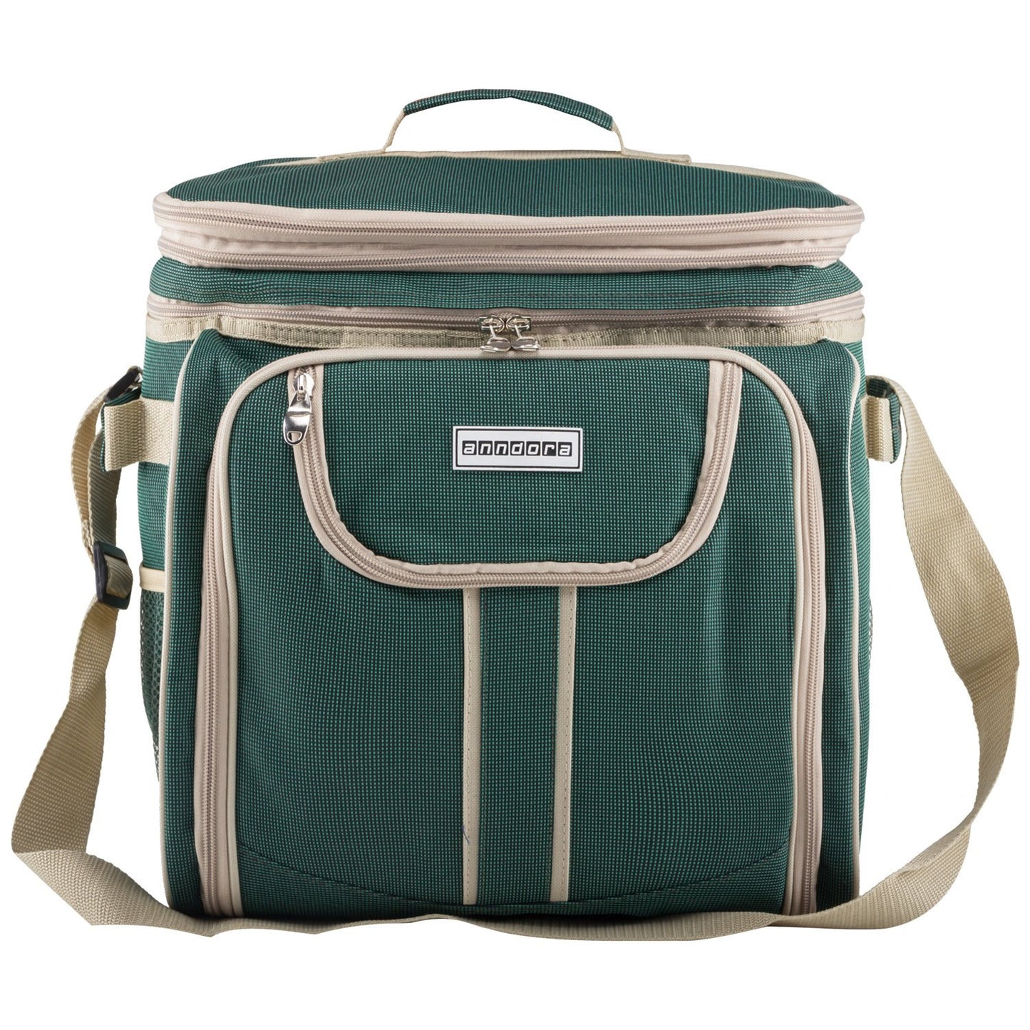 anndora picnic bag green beige cooler bag incl. accessories for 4 people 29 pieces