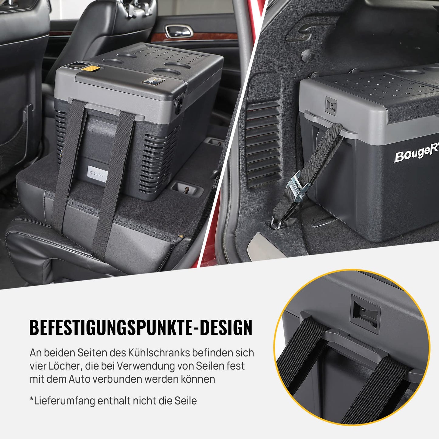 BougeRV CRPRO Compressor Cooler 12v, 20 Liter Car Fridge (-22℃~10℃), 12/24V DC &110-240V AC Portable Car Refrigerator, 12v Cooler, for Car, Camping, Travel (Updated Version)