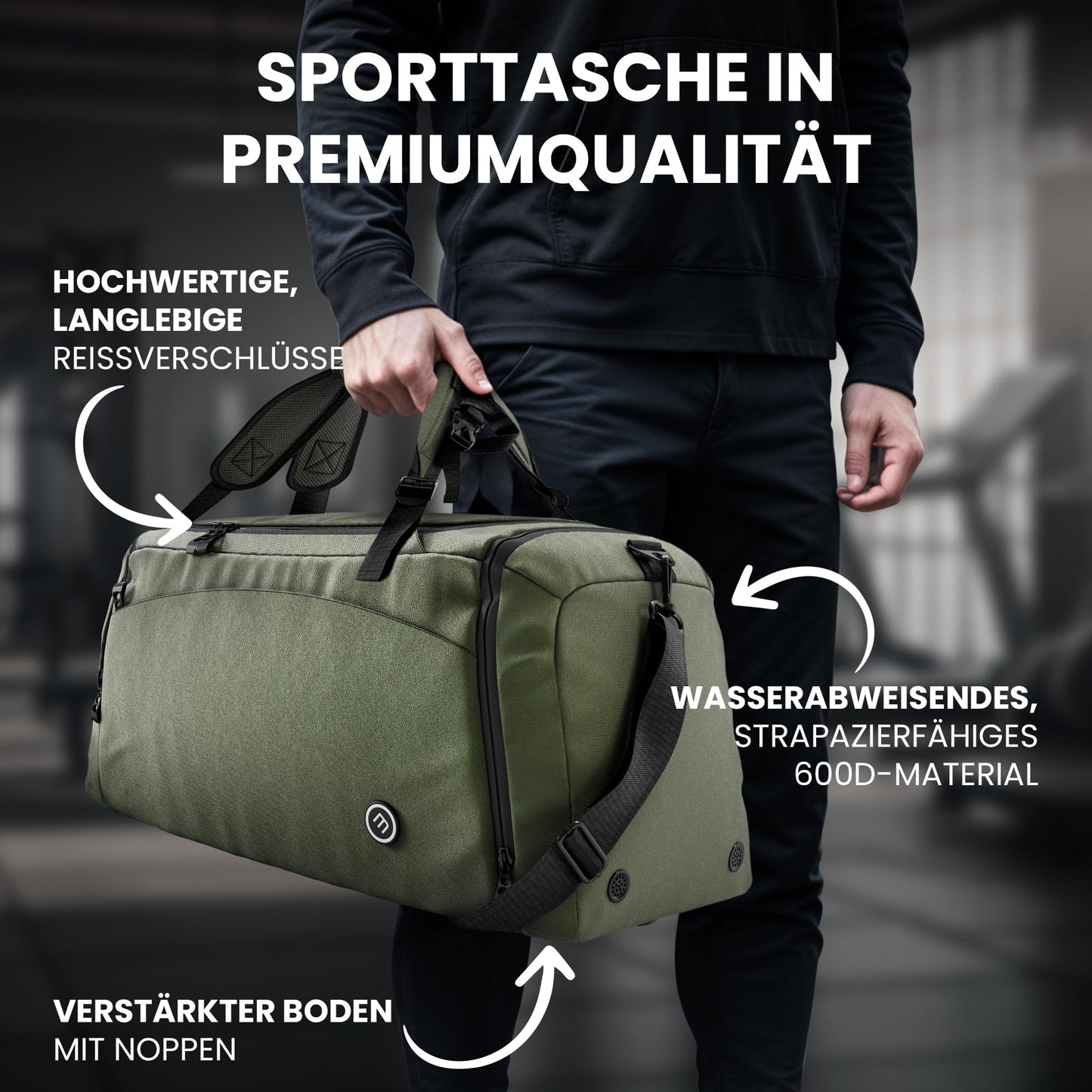 Sports bag with backpack function, shoe compartment, wet compartment | 40/60L travel bag swim bag fitness bag sport gym fitness shoulder bag carry-on weekender bag travel bag men women