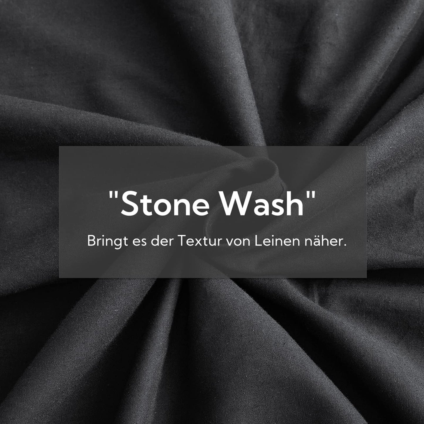 MILDLY bedding set 135x200 cotton anthracite, bedding sets 100% washed cotton with linen-like feel, OekoTex certified & suitable for allergy sufferers, 1 duvet cover & 1 pillow case 80x80.