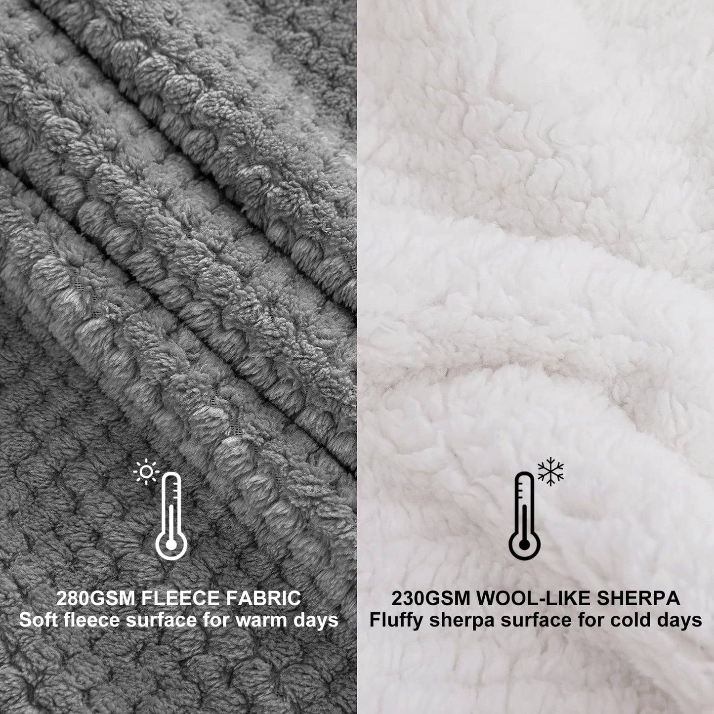 MIULEE Blanket Minky Sherpa Fleece Blanket Cozy Throw Double Layer Wool Blanket Flannel Lamb Blanket Soft Bedspread for Sofa Couch Living Room 150x200 cm Dark Grey