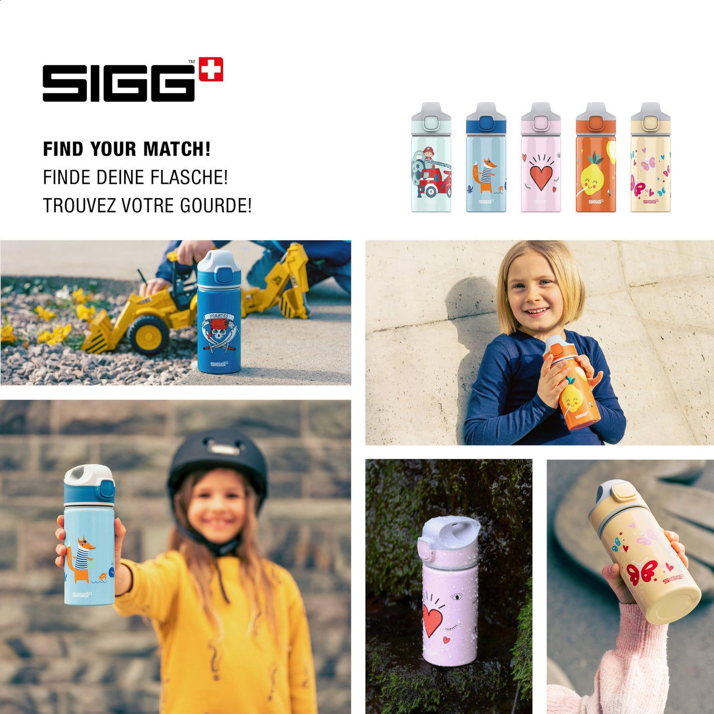 SIGG - Aluminum Kids Water Bottle - Miracle Pirates design - With Straw - Leakproof - Lightweight - BPA-free - Climate Neutral Certified - Great for School & Sports - Blue with Skull - 0.4L