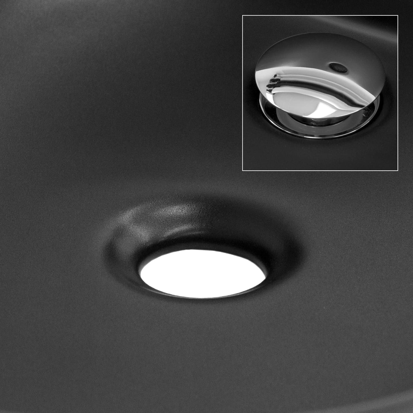 ML-Design ceramic washbasin in matte black Ø 280 x 150 mm, Round countertop basin, Modern washstand, Washbowl with drain hole, Hand washbasin for bathroom/guest toilet.