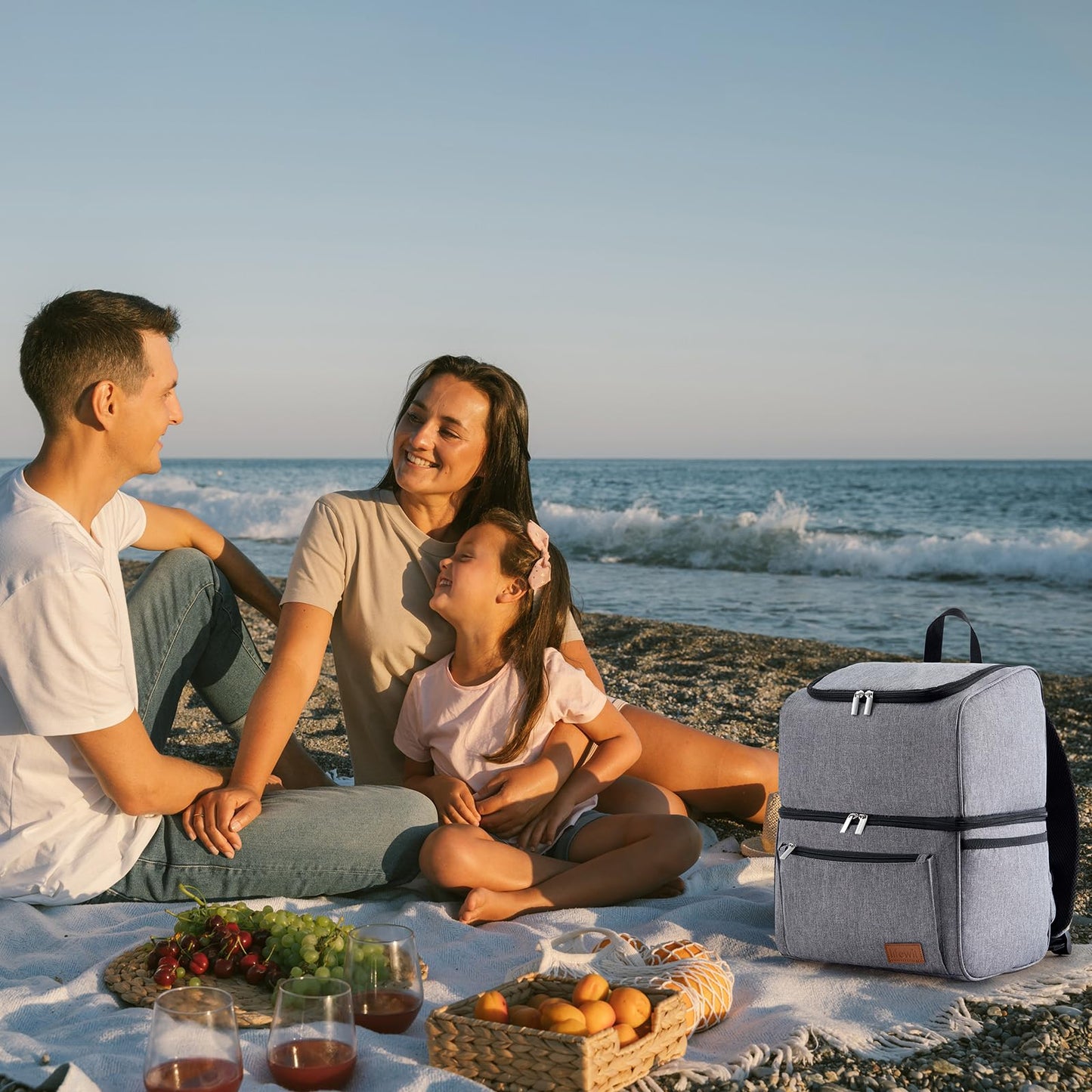 Lifewit 21L Insulated Cooler Bag, Thermo Lunch Tote, Cooler Backpack, Leakproof Double Decker Cooler Bag for Men, Women, Moms for Lunch, Picnic, Shopping, Travel, Grey