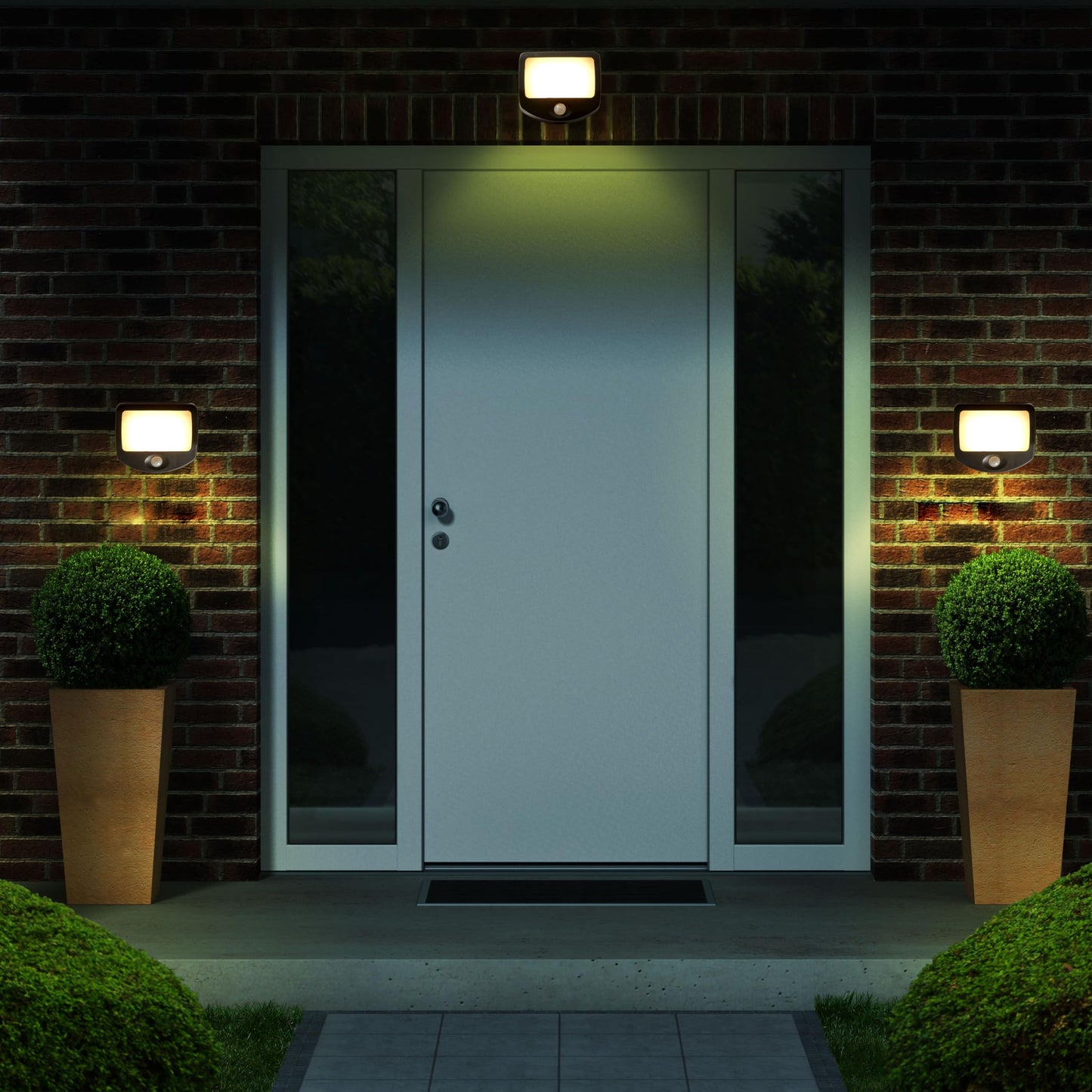 Northpoint LED Battery Floodlight Security Light 3-Pack with Wireless Activation Motion Detector Twilight Sensor (Outdoor)