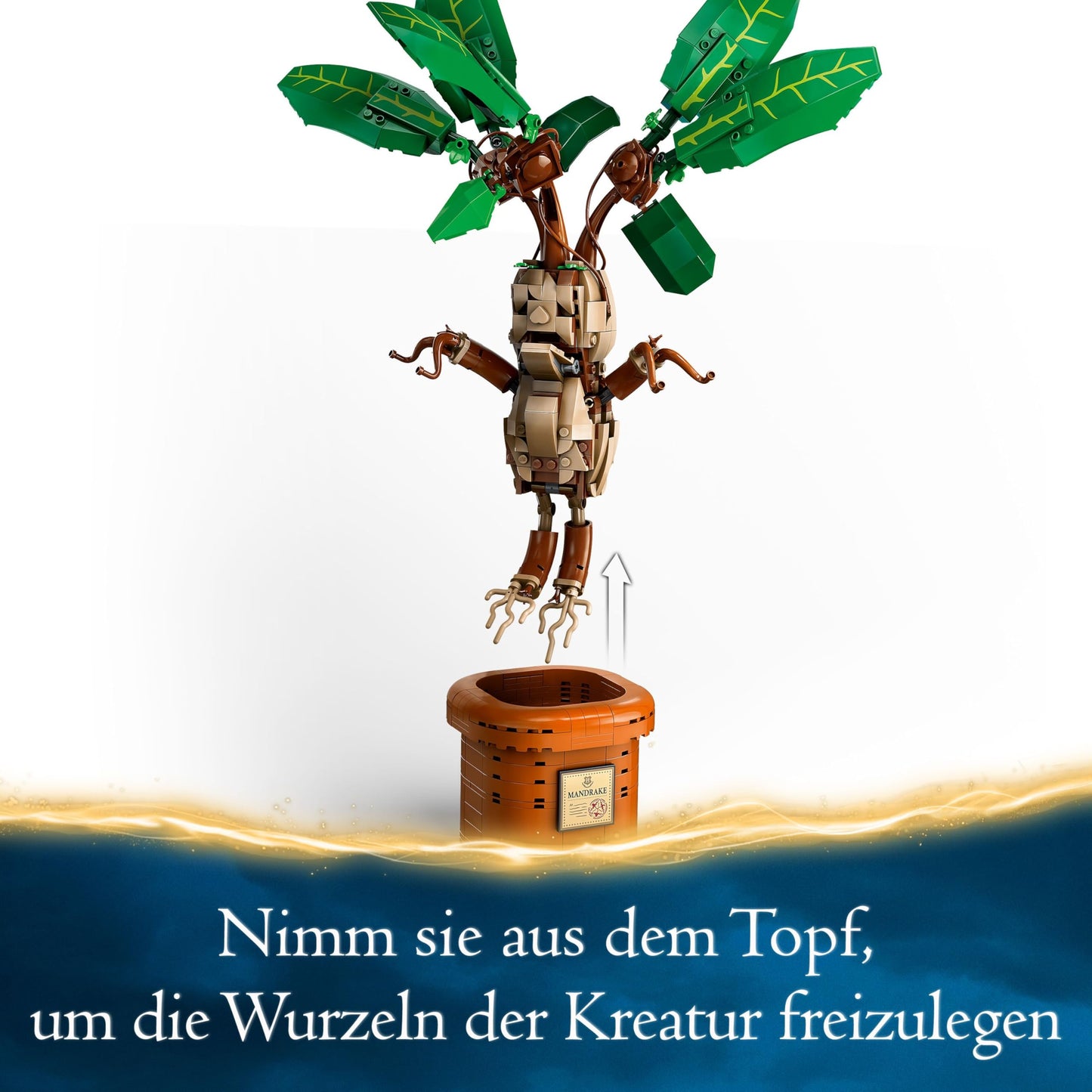 LEGO Harry Potter Mandrake Plant: Plant toy with pot, magical gift for girls, boys, and all fans, playset for imaginative kids, home decor 76433