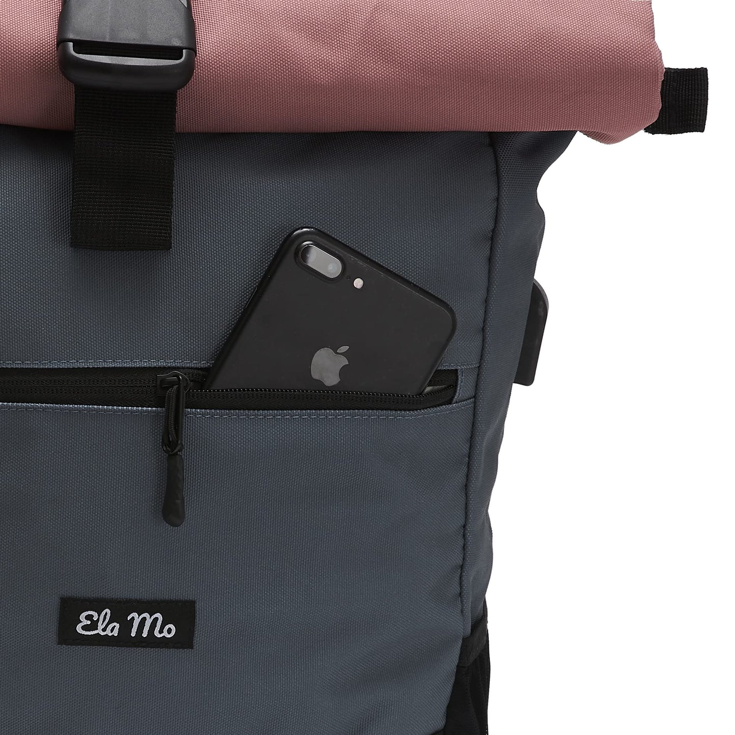 Ela Mo's backpack for women | Beautiful and well thought-out | for university, travel, leisure, work | with laptop compartment & anti-theft pocket | Salmon