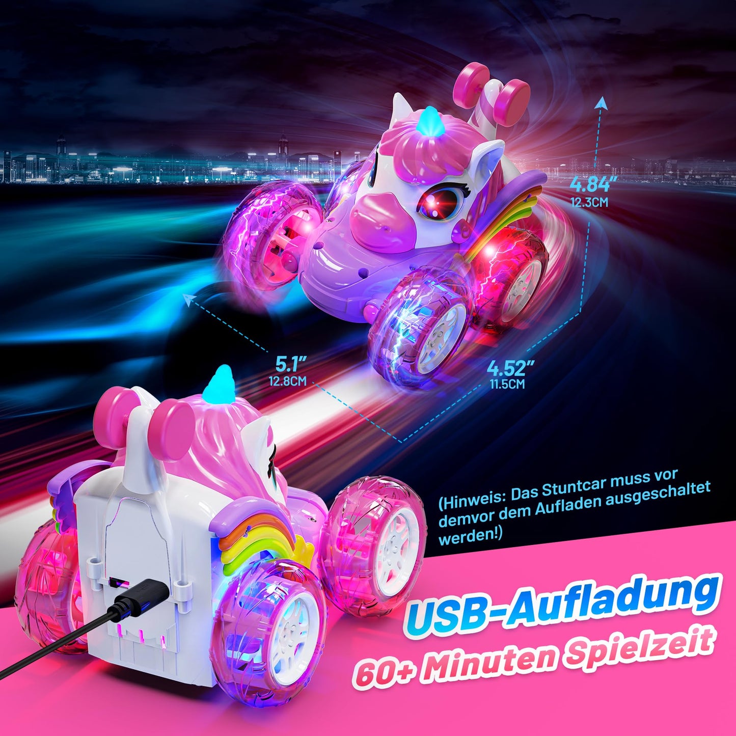 Hot Bee Remote Control Car for Girls aged 3-6 years, car toy for girls aged 3-6 years, unicorn gift for girls aged 3-6 years.