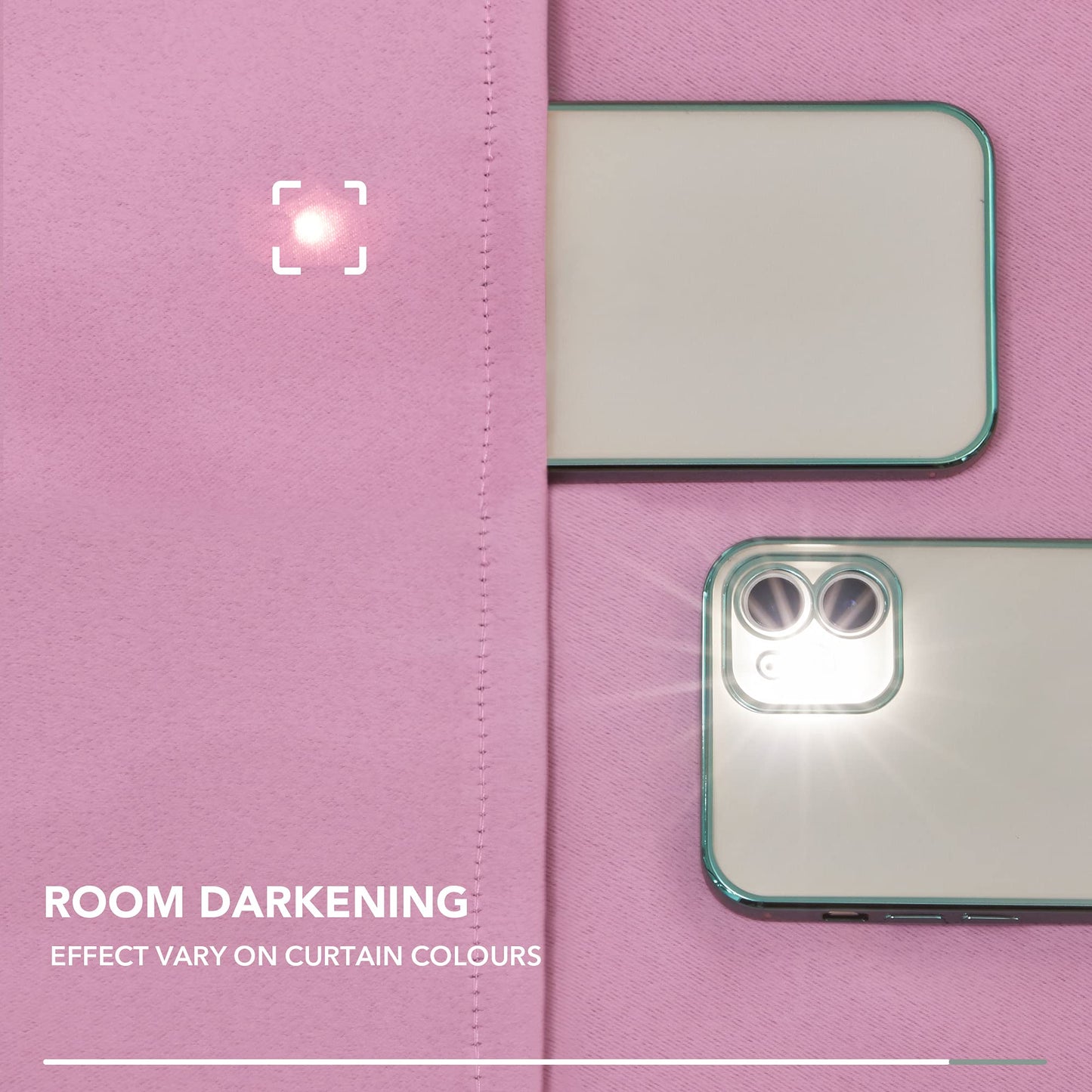 Deconovo blackout curtains for kids' room, 245x140 cm, pink, set of 2.