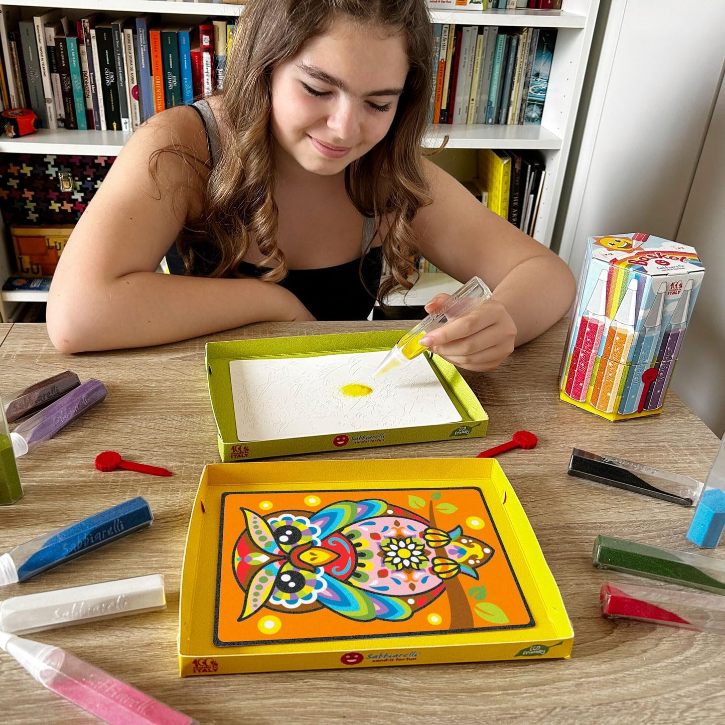 Sabbiarelli Sand-it For Fun - Box Sandsation Art, creative set with colored sand, relaxing and stress-relieving artistic activity, gift idea for children and adults.