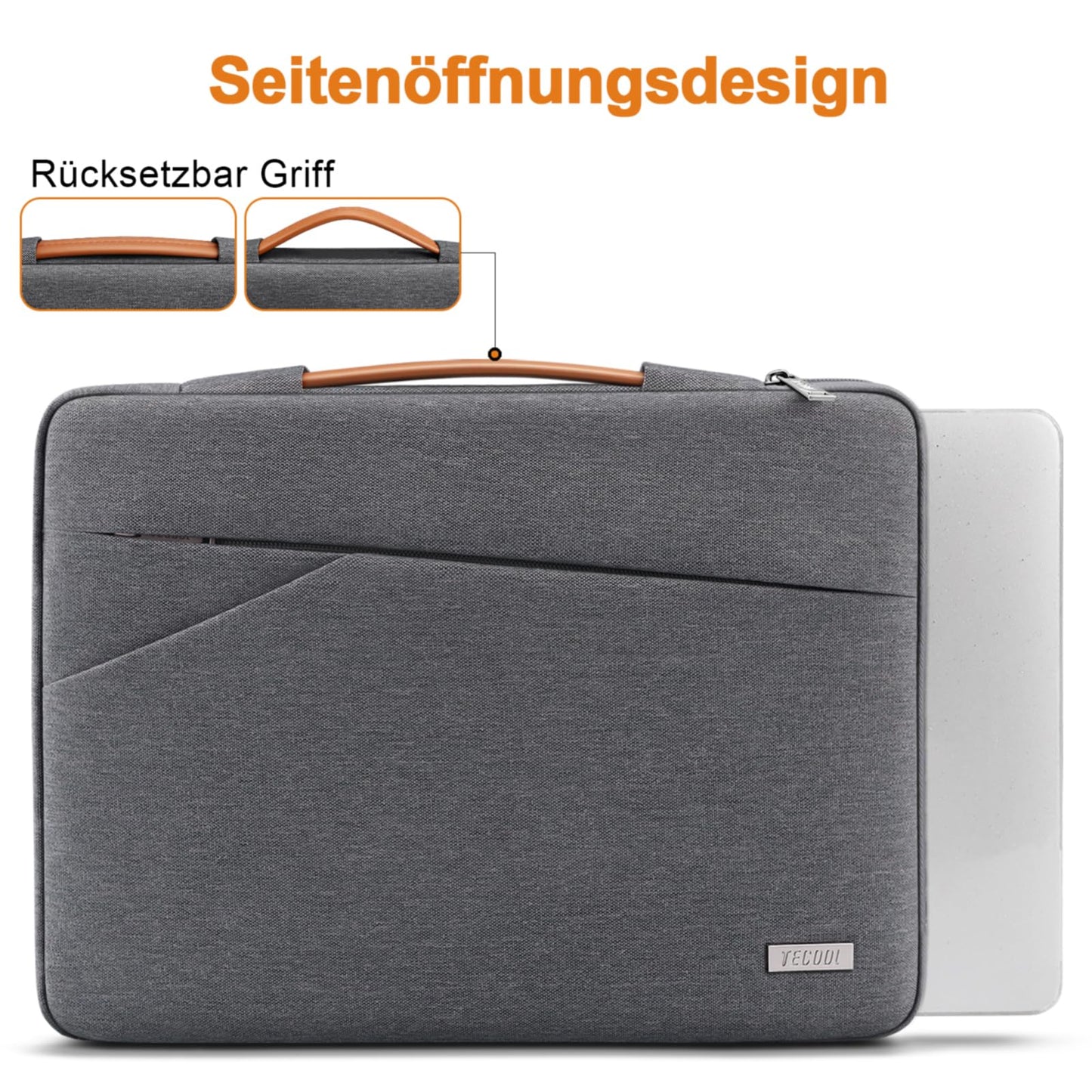 TECOOL 14 inch Laptop Sleeve Case for 14 inch Lenovo HP Dell Acer Asus Notebook Chromebook, Bag 15.3 MacBook Air M4 M3 M2 Waterproof Notebook Sleeve Shockproof Protective Cover, Dark Grey