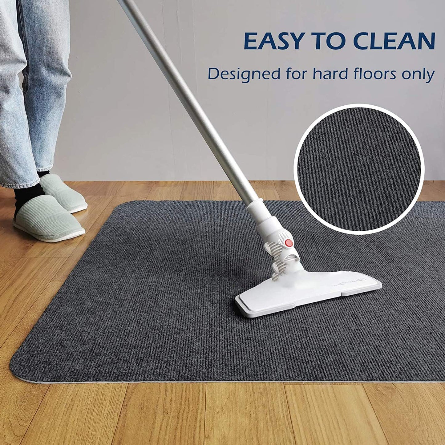 90x120cm Office Chair Mat, Improved Version - Hard Floor Mat for Desk, Low Pile Office Chair Mat for Hardwood Floors, Multi-Purpose Protective Chair Carpet for Home (White)