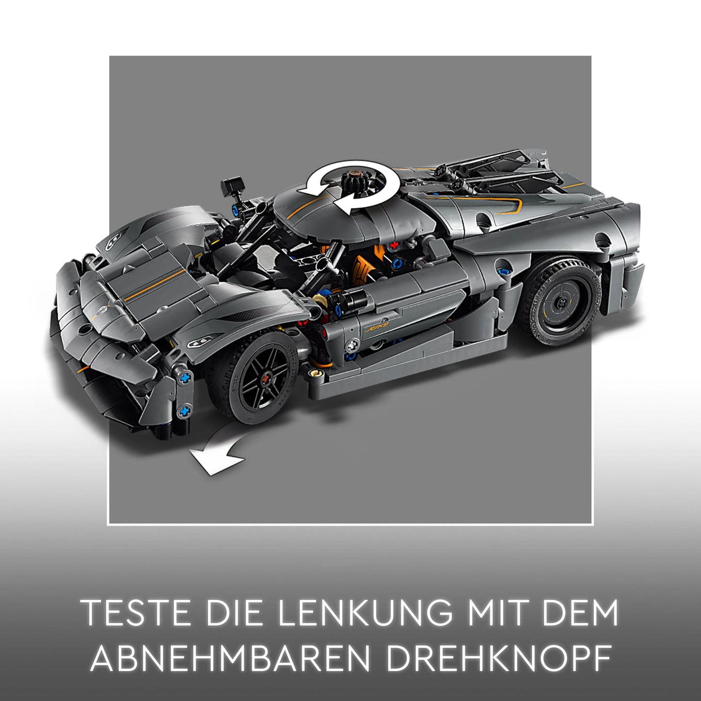 LEGO Technic Koenigsegg Jesko Absolut supercar in gray, building toy for boys and girls, toy car for kids, gift for car fans, decoration for kids' room 42173