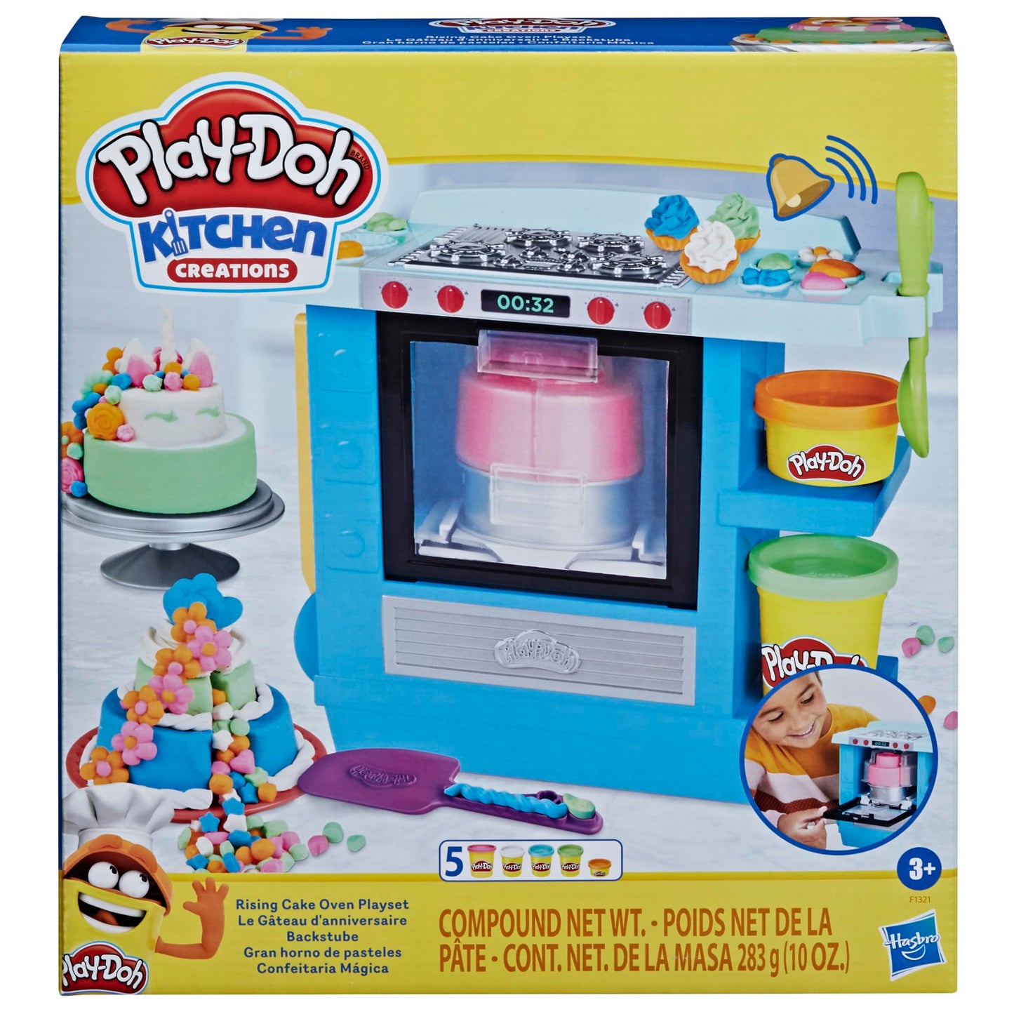 Play-Doh Kitchen Creations Bake Shop Playset for kids ages 3 and up, includes 5 colors.
