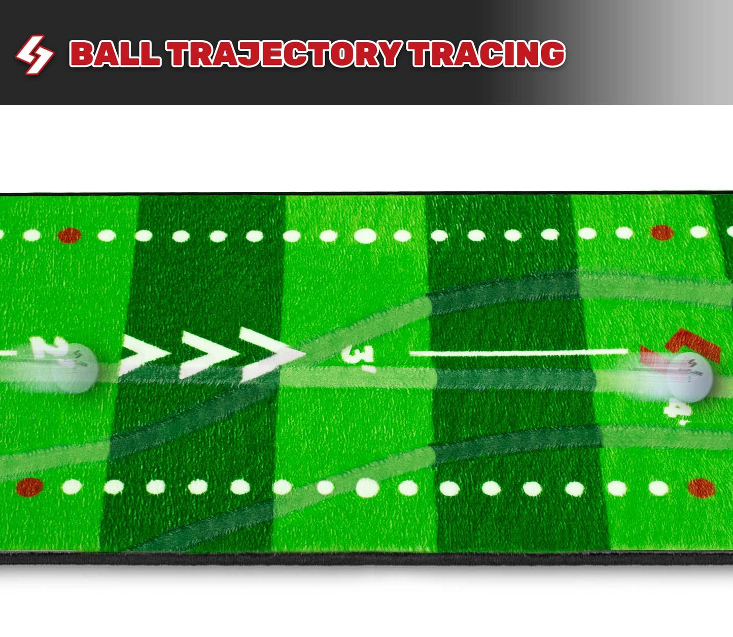 SAPLIZE Golf putting mat with visible ball traces, putting alignment mirror, 20 inches x 10 feet indoor putting mat for home office practice aid.