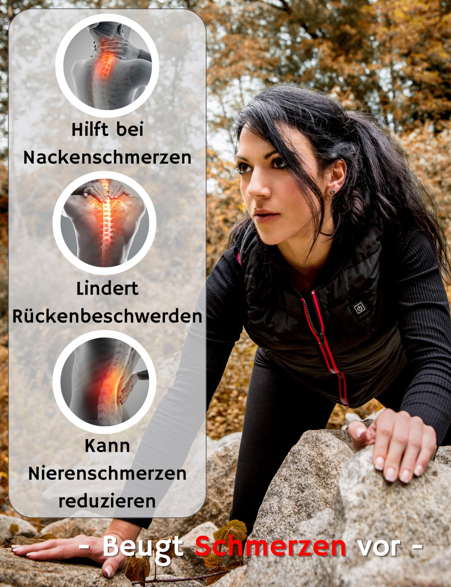 NorthHeat Premium heated vest, size L | Heated vest for men and women | Clothing with 5 heated zones up to 55°C | Heated vest WITH BATTERY (Powerbank)