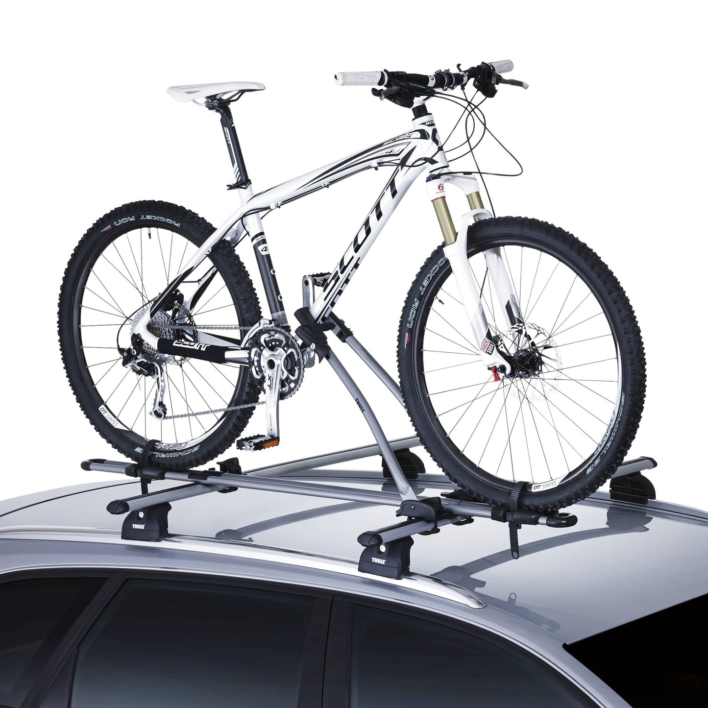Thule FreeRide roof bike rack, bike carrier for roof, Aluminum, One-Size, Silver