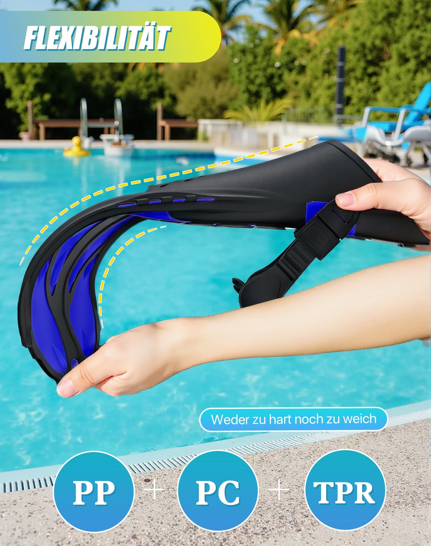 Lealinga snorkel fins, adjustable fins for adults, travel size swim fins, unisex diving fins for adult men, women, and children, open heel training fins with mesh bag.