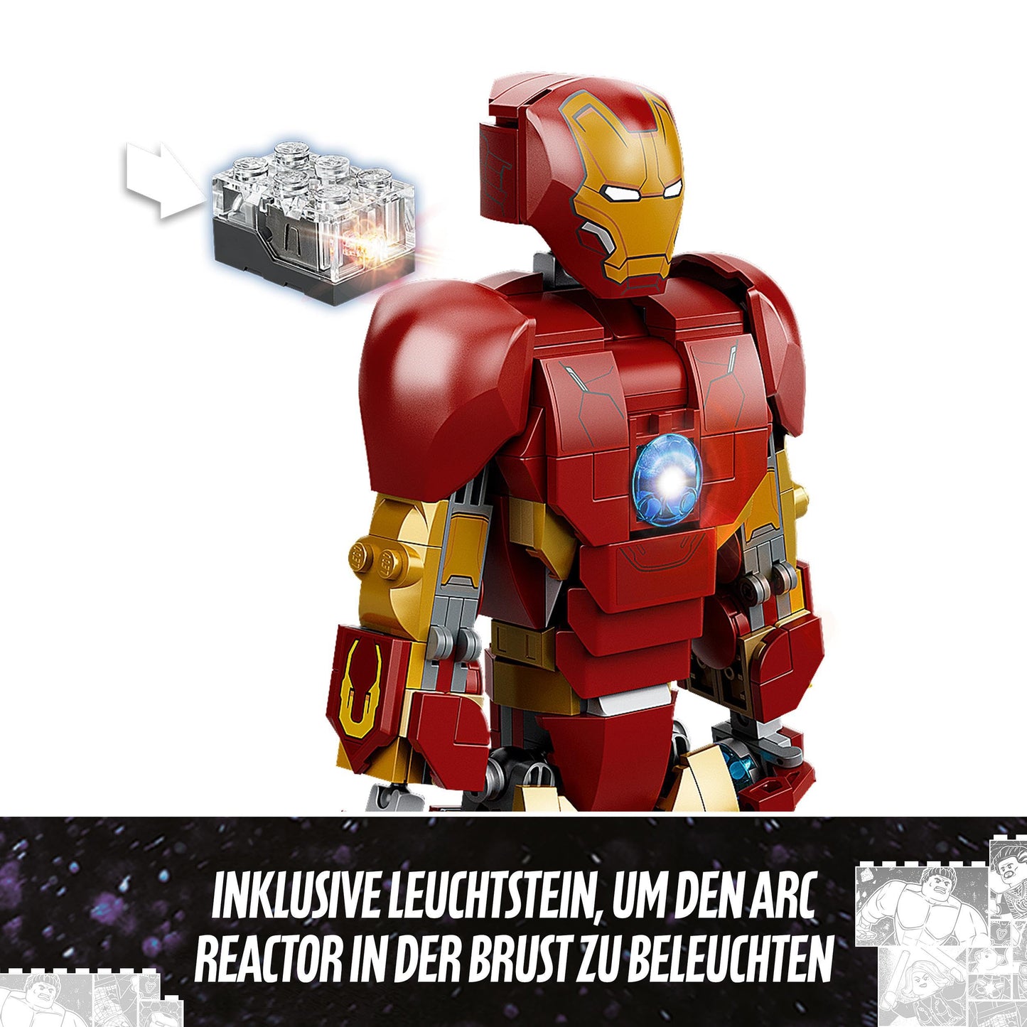 LEGO 76206 Marvel Iron Man Figure, toy and decoration model for collecting and building for kids aged 9 and up from Avengers: Age of Ultron, Infinity Saga
