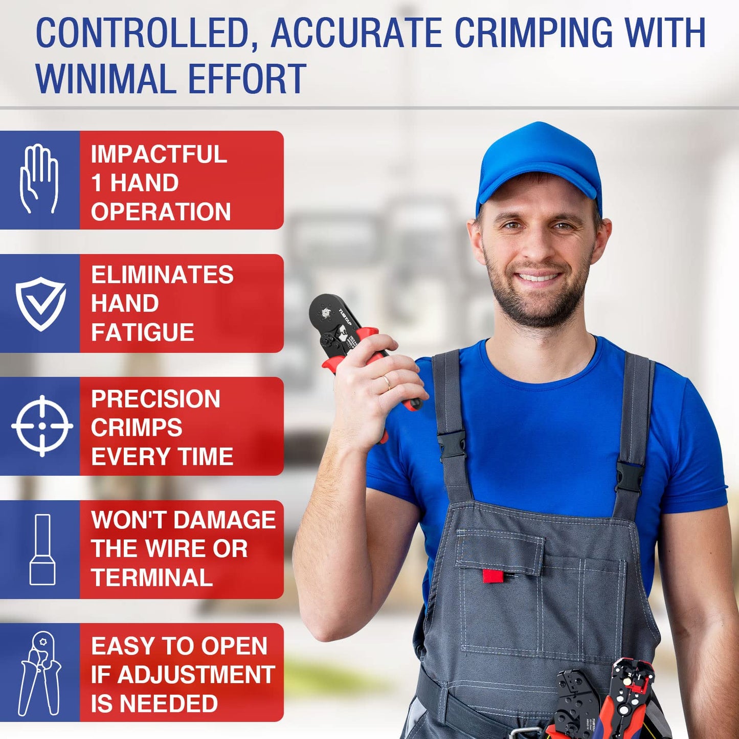 Crimping Pliers Ferrule Set - Hexagonal TUBTAP® Ferrule Crimping Pliers with 2000 pcs Ferrules Tool Kit For 0.25-6 mm² (AWG 23-10), Crimping Pliers, Pressing Pliers