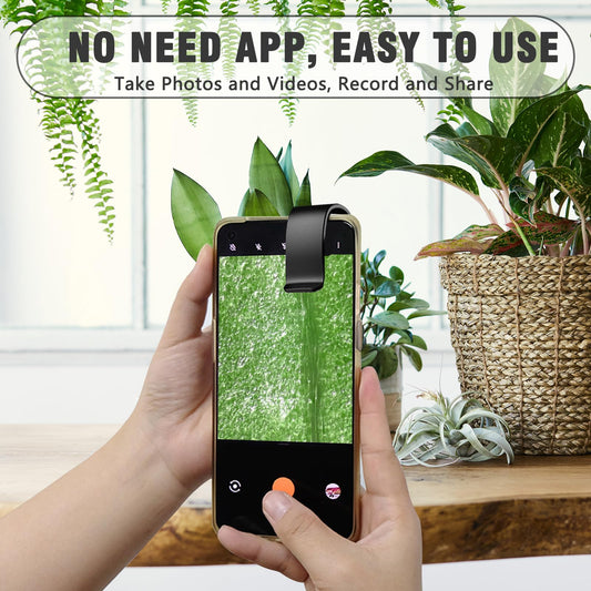 1 Piece Mobile Microscope for Smartphone Nano Zoom x200 for Handy Mini to Explore 200x Mini Microscope for Smartphone Camera Nano Zoom (Black with CPL)