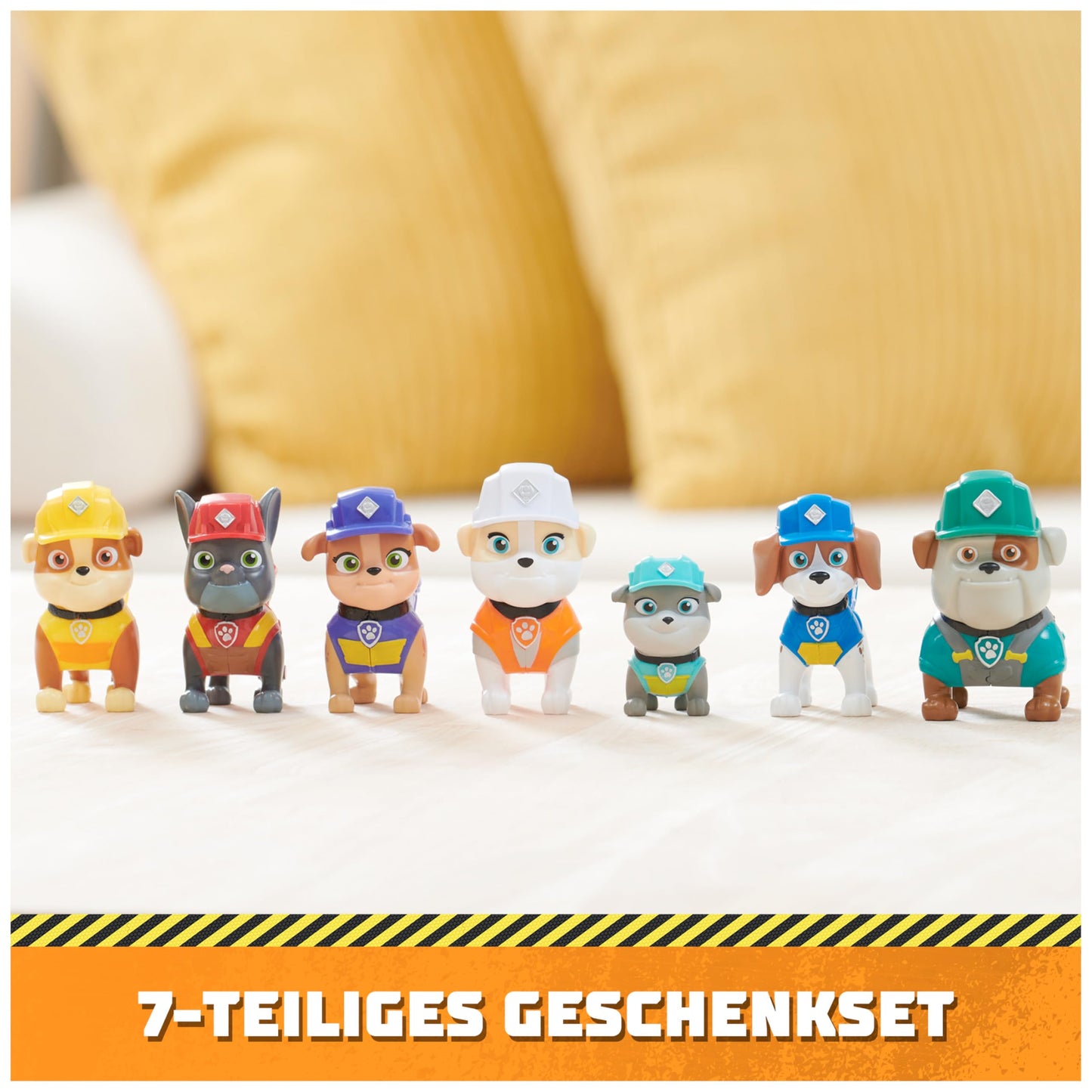 Rubble & Crew - 7 dog figures gift set for collecting, toys suitable for children aged 3 and up.