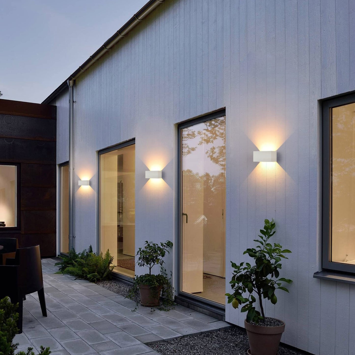 LED wall light for indoor/outdoor use with motion sensor, 24W wall lamp, IP65 waterproof outdoor wall light 3000K warm white wall lighting, modern outdoor light with adjustable up-down beam angle, white