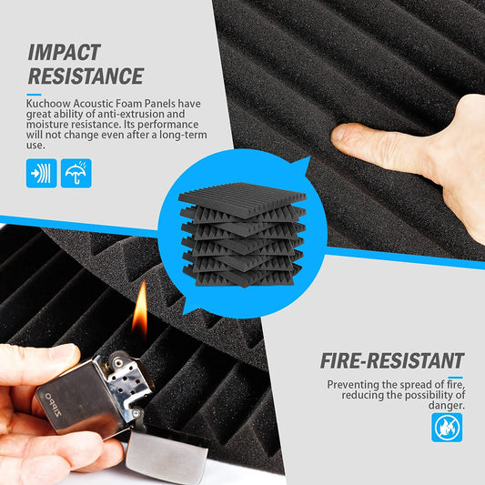 Sound absorber acoustic foam, 36 pieces of acoustic foam for podcasts, recording studios, offices, home learning, acoustic foam mat (30 x 30 x 2.5 cm)