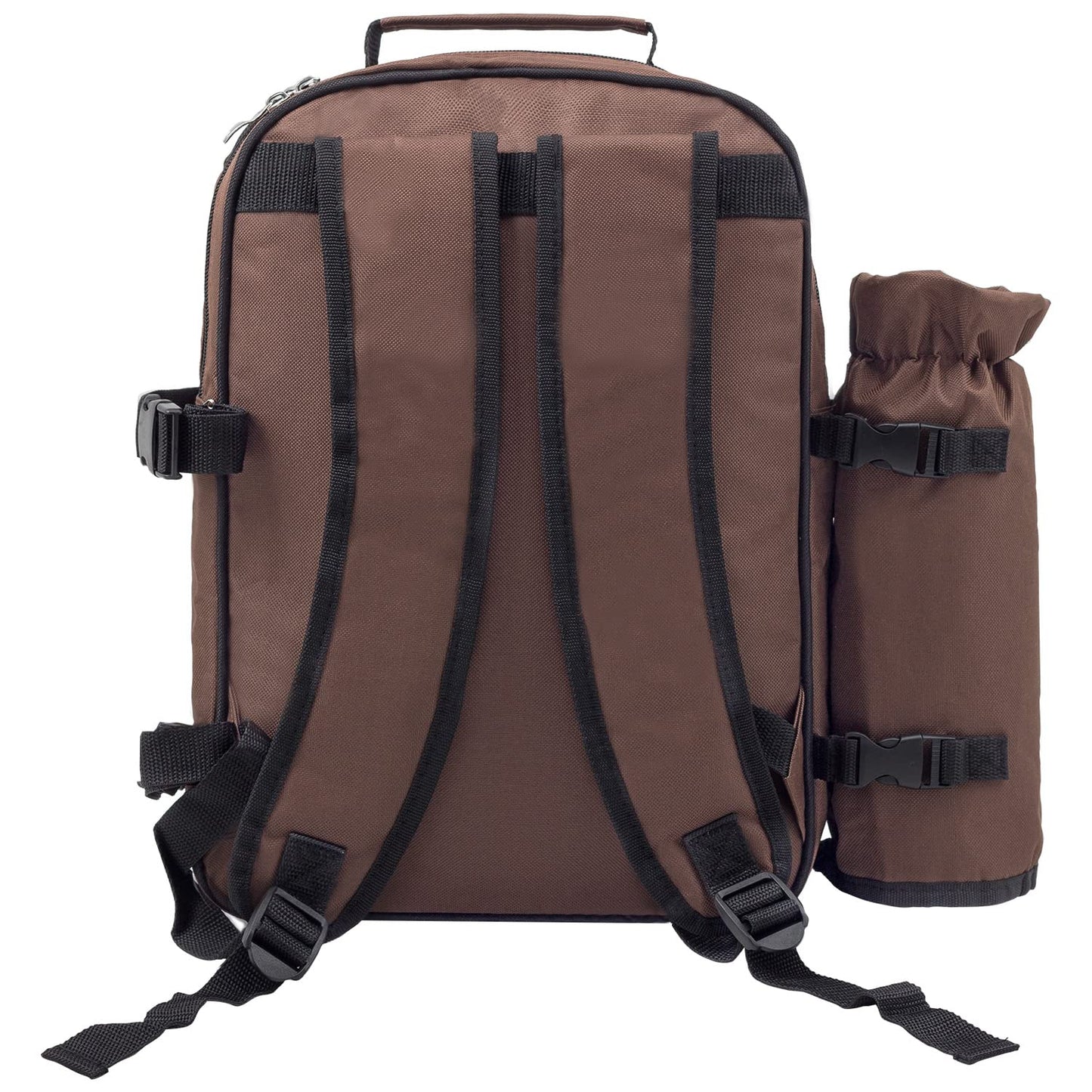 anndora picnic backpack with cooler compartment brown retro + accessories 15 pieces - 2 persons