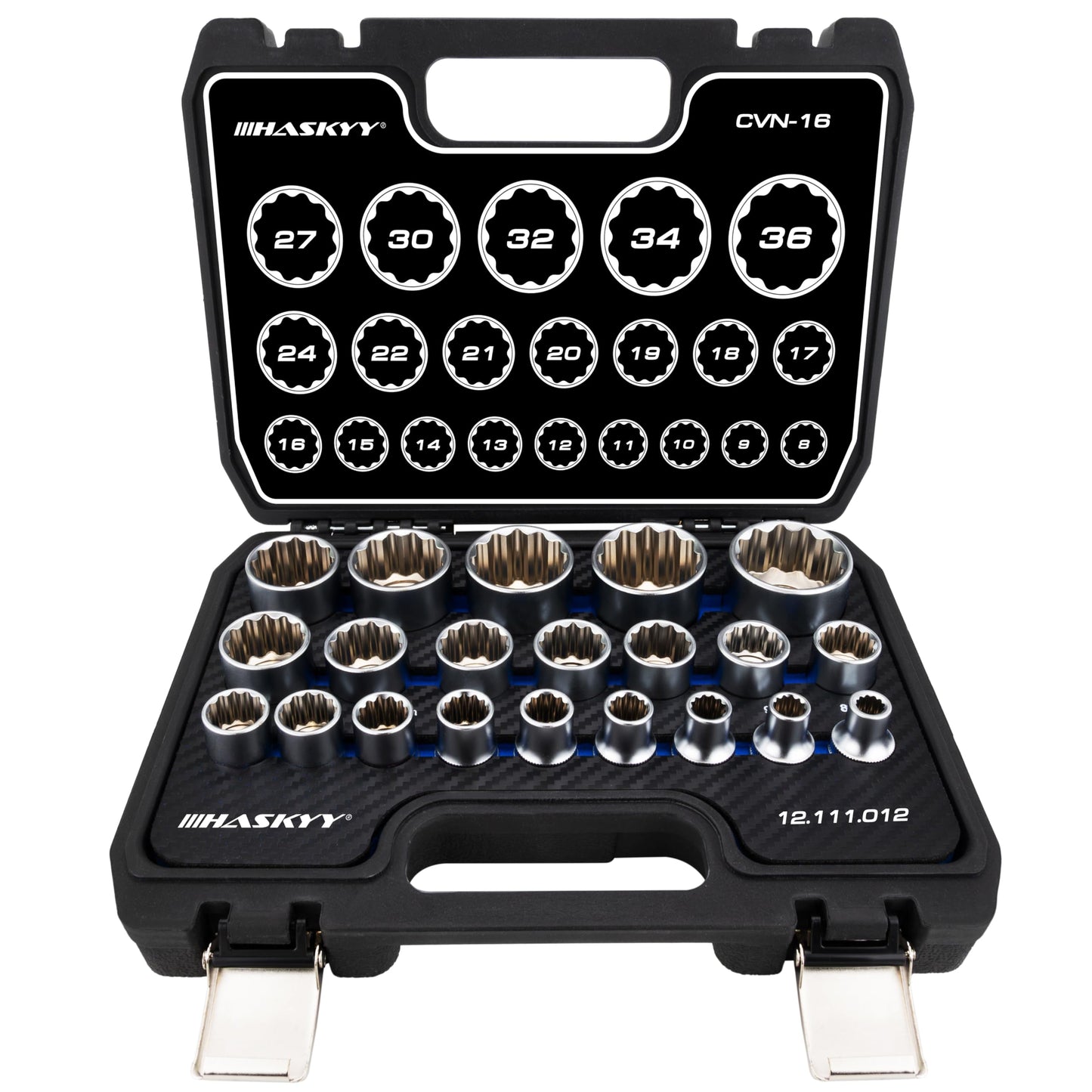 HASKYY Triple Square Nut Socket Set 1/2 Inch Nuts 12-Point Socket Wrench 8-36mm Set