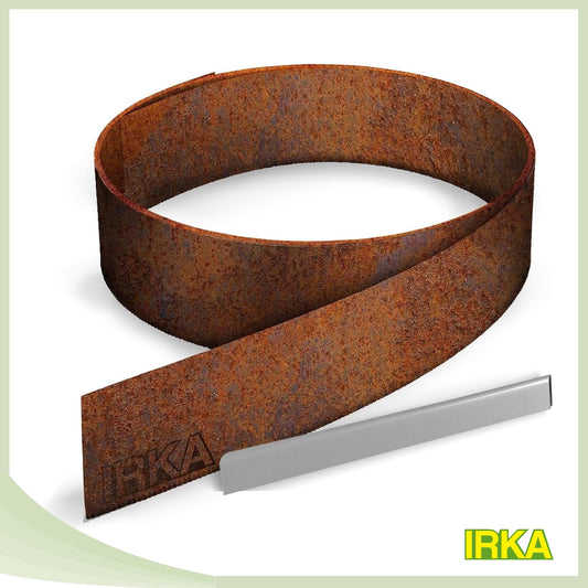 IRKA lawn edge Corten steel L15m H15cm - Flexible bed edging 1 mm thick lawn edging strip for garden bed bordering bed edging