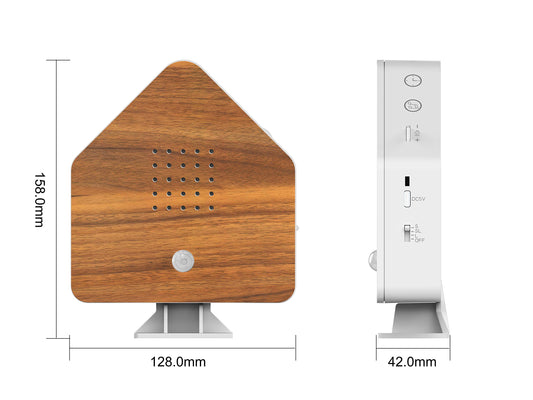 Northpoint Nature Soundbox, bird, song, bird chirp, box, motion sensor, bird sound, light, rechargeable with wall mount, beechwood house