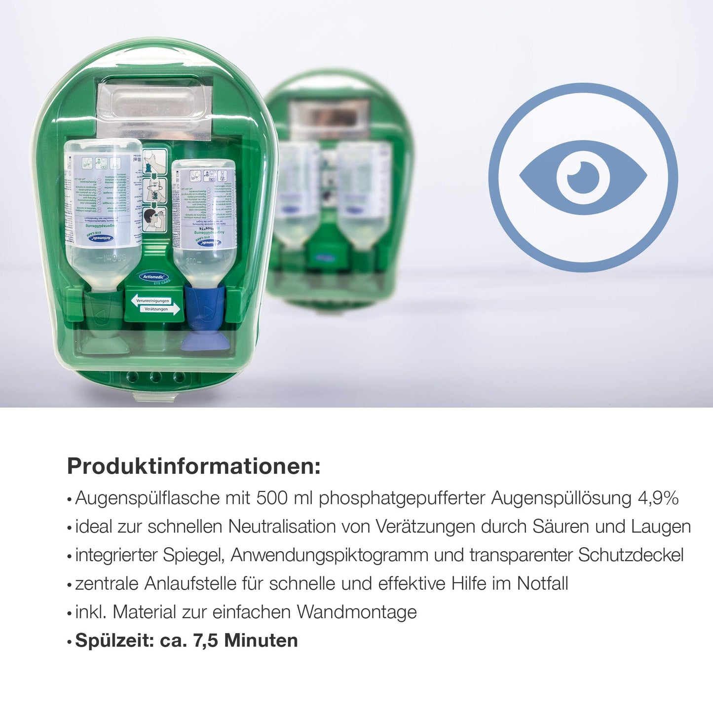 ACTIOMEDIC medical Actiomedic Eye Care Design Eye Wash Station Medidrop II, White 50010010020 Full.
