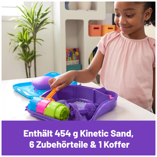 Kinetic Sand Squishy Fun Playset - with 453g of original magical sand from Sweden in THREE colors, includes stamp and 5 tools for creative indoor sand play, for kids aged 5 and up.