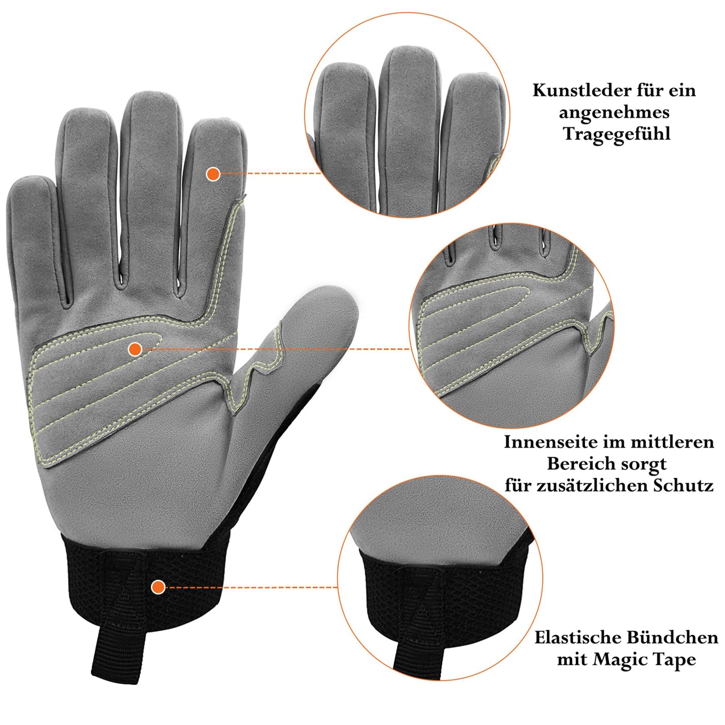 Intra-FIT climbing gloves with synthetic leather construction provide abrasion protection for rappelling, mountaineering, adventure, outdoor sports, and rescue.