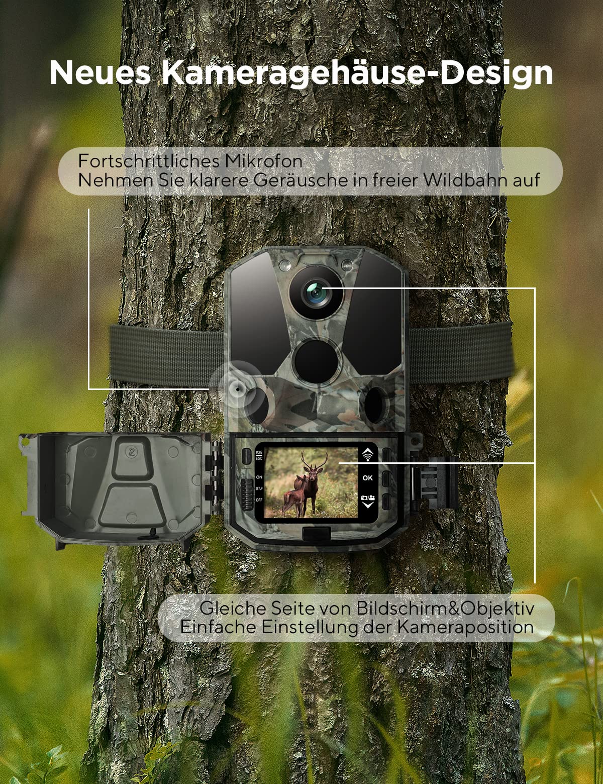 CEYOMUR Trail Camera 40MP 4K 30fps, Trail Camera Cell Phone Transfer with Motion Sensor Night Vision, Trail Camera WiFi with 120° Detection Angle 0.2s Quick Trigger IP66 Waterproof for Wildlife Monitoring